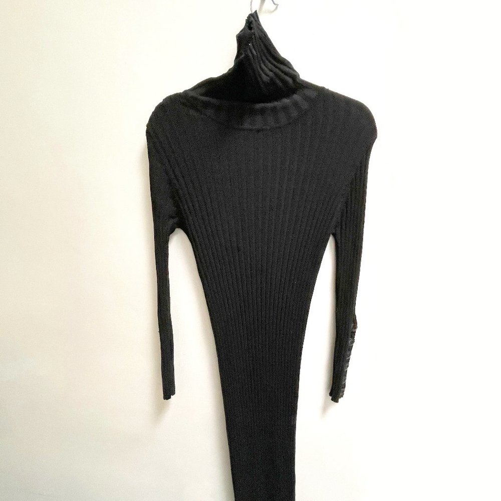 Zara Body con Ribbed Black Turtleneck Dress